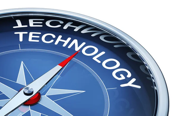 Blue technology compass — Stock Photo, Image