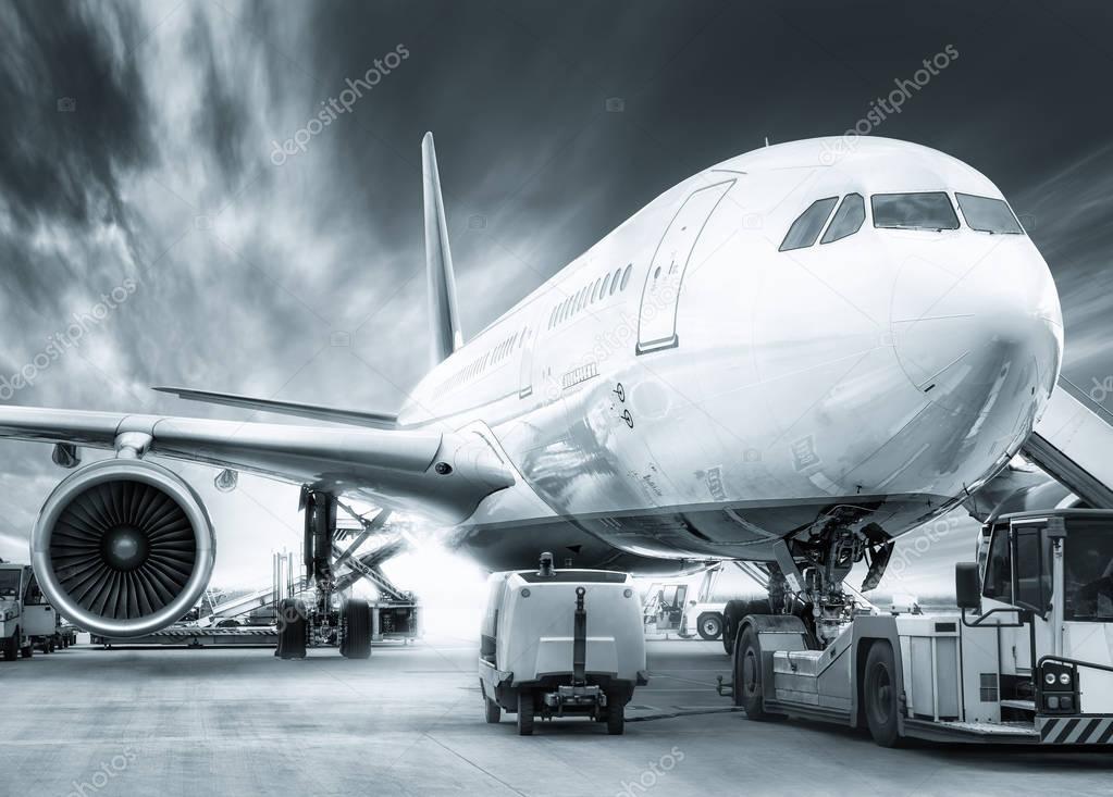 airliner on the airfield