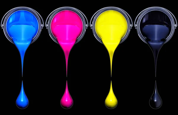 Cmyk color cans — Stock Photo, Image