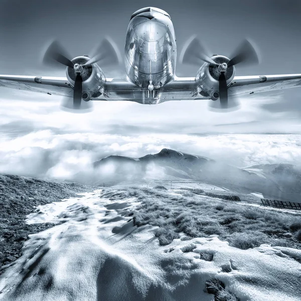 Aircraft over the clouds — Stock Photo, Image