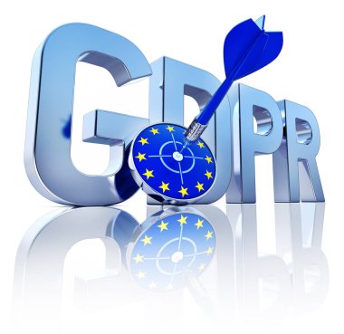 bir Gdpr sembol 3D render