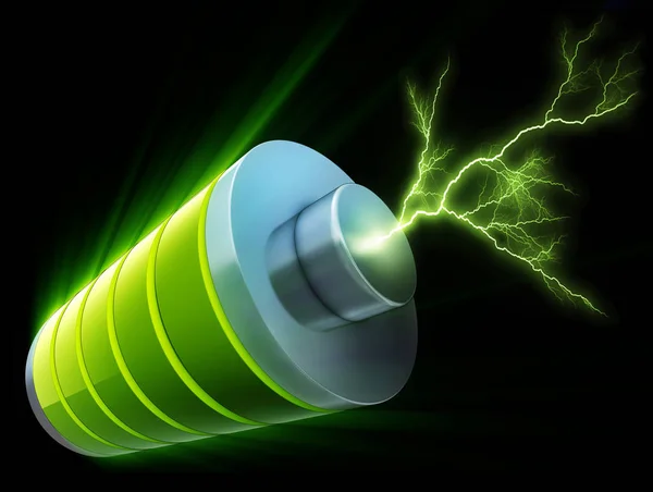 Weergave Van Een Groene Batterij — Stockfoto