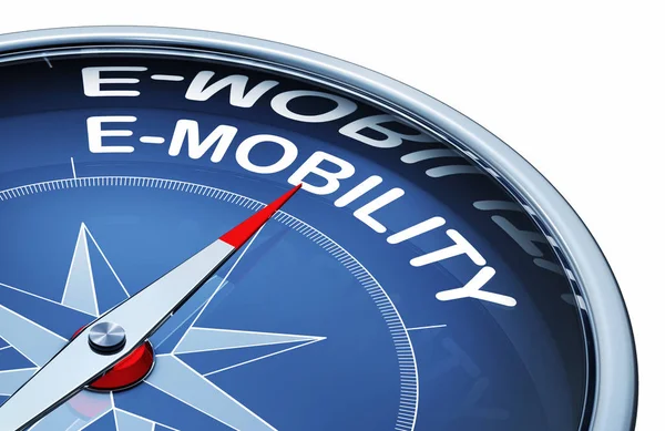 Vykreslování Kompas Slovo Mobilita — Stock fotografie