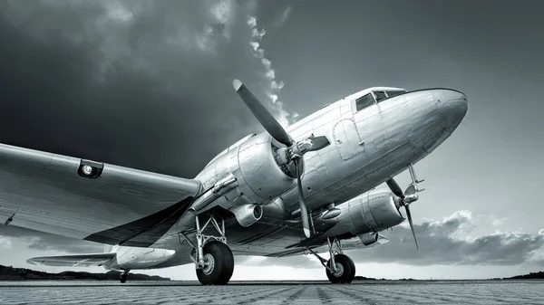 Historical Aircraft Dramatic Sky — Stock Photo, Image