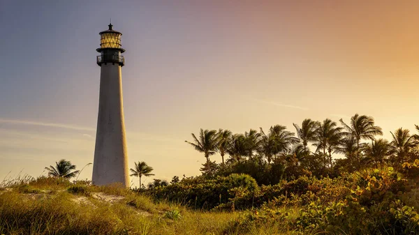 Cape Florida Lighthouse While Sunset Miami — Stock Photo, Image