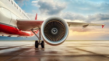 modern bir yolcu uçağı jet motoru