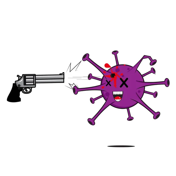 Diseño Vectorial Personajes Virus Escopetas — Vector de stock