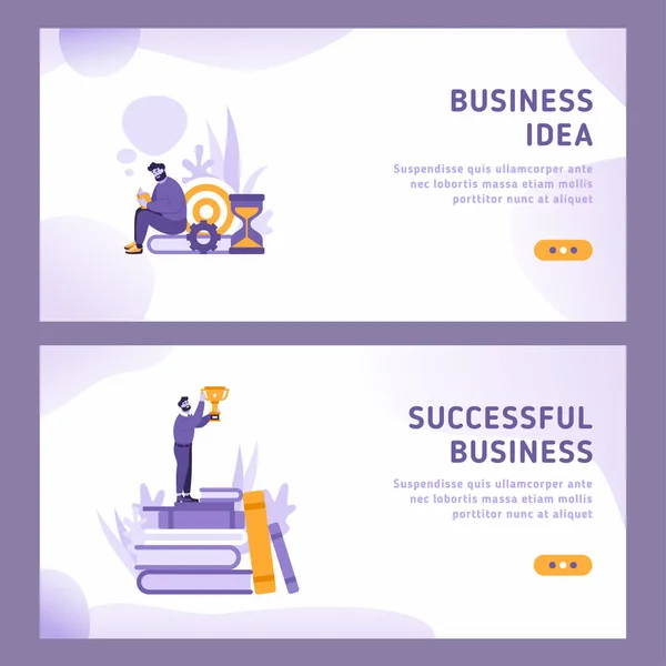 Landing page template of successful business achievements and idea. Modern flat vector illustration design concept of landing page. Power of knowledge. People working at business targets and business — Stockvektor