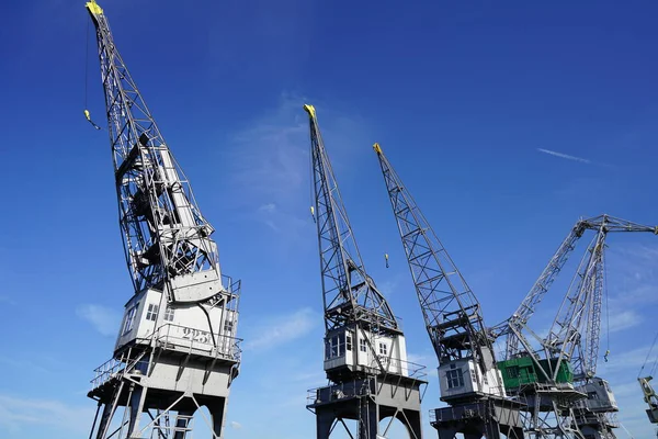 Display of old cranes — Stock Photo, Image