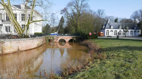 Edifici Fiume Parco Anversa Belgio Marzo 2018 — Foto Stock