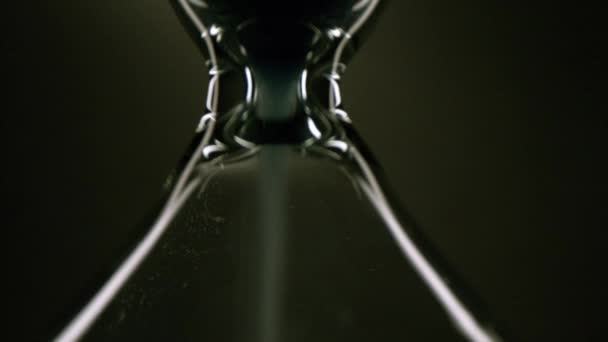 Vintage Hourglass With Sand Flow Closeup Short Life The Unescapable Change Slow Motion 8k — Stock Video