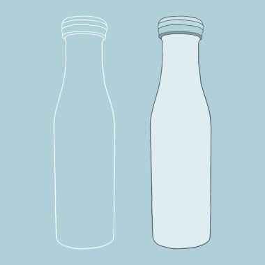 Mavi bir şişenin tasviri.