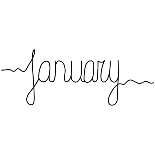 Hand drawn lettering phrase January. — 스톡 벡터