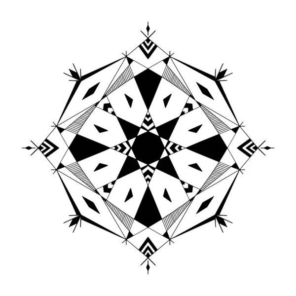Abstraktní Mandala. Černobílý vzor pro dospělé omalovánky. — Stockový vektor