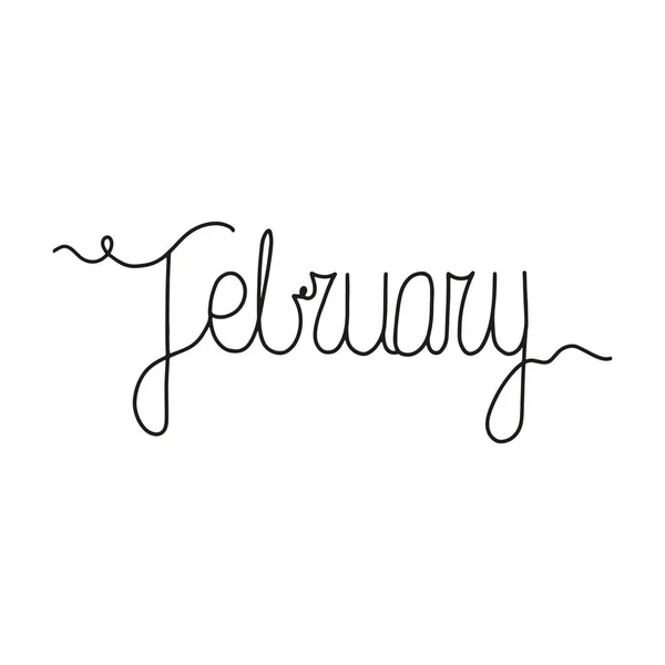 Χειρόγραφη φράση Φεβρουάριος. Μήνας Φεβρουάριος για το ημερολόγιο. — Διανυσματικό Αρχείο