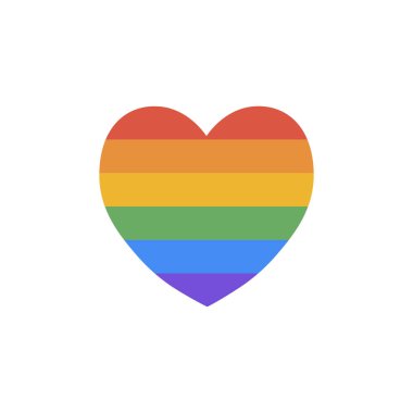 Lgbt gurur sembolü. Gurur Lgbt kalp simgesi beyaz arkaplanda izole edildi. 