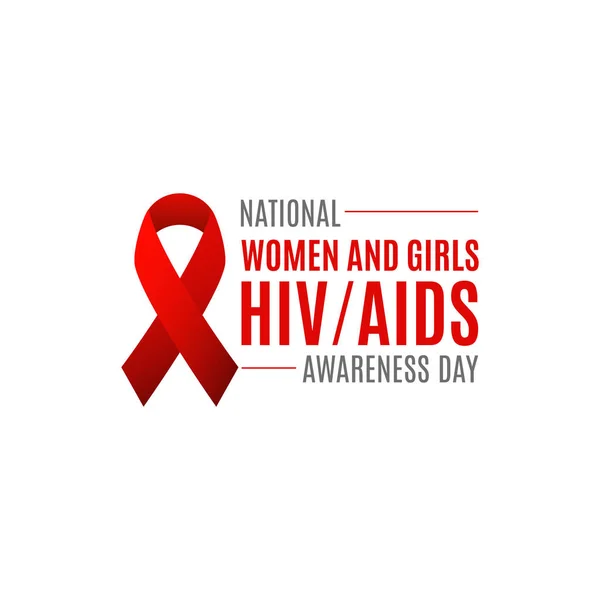 National Women Girls Hiv Aids Bewustmakingsdag Rood Lint Aids Kanker — Stockvector