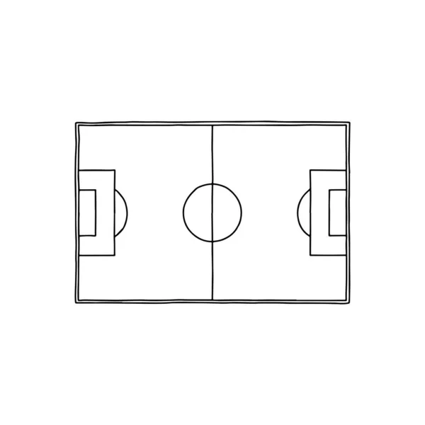 Voetbal Planbord Lineaire Illustratie Voetbalveld Tactisch Spel — Stockvector