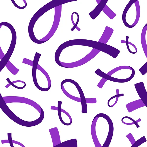 Fondo Símbolo Cinta Púrpura Para Día Epilepsia Patrón Sin Costuras — Vector de stock