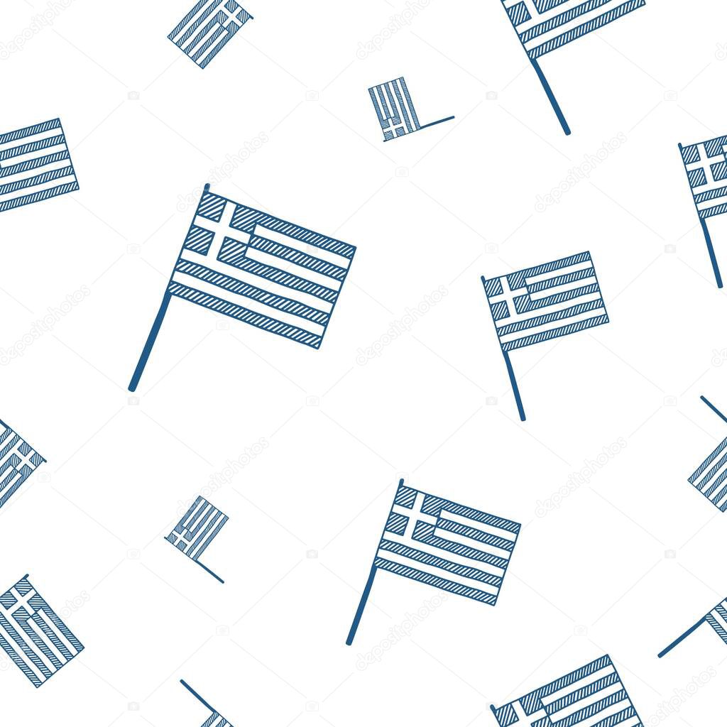 Greek Independence Day Seamless pattern. National freedom holiday. Vector Illustration.