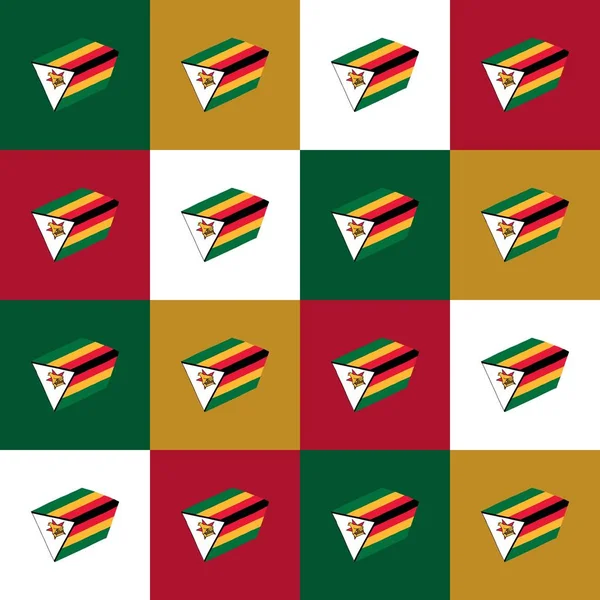 Seamless Pattern Zimbabwe Independence Day Zimbabwean National Holiday 18Th April — Stock Vector
