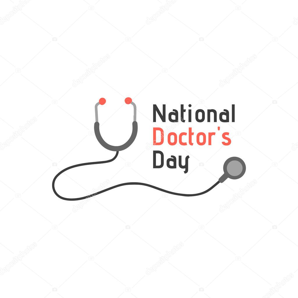 National doctor's day greeting card with a stethoscope. 