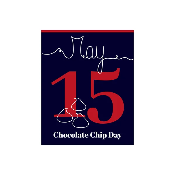 Hoja Calendario Ilustración Vectorial Sobre Tema Chocolate Chip Day Mayo — Archivo Imágenes Vectoriales