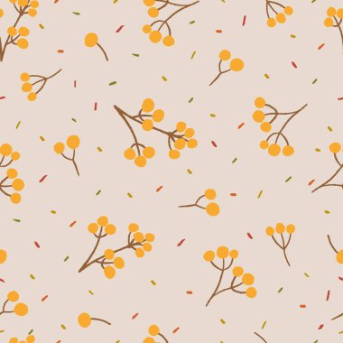 Bej arka planda süslü bitkiler. Kumaşlar, duvar kağıtları, ağ, kart için kullanılabilir..