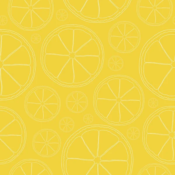 Безшовные Лимонные Ломтики Рисунок Использована Открыток Приглашений Рекламы Веб Текстиля — стоковый вектор