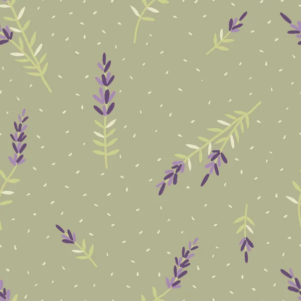 Naadloos Patroon Met Lavendelbloemen Mooie Violette Lavendel Bloemen Retro Achtergrond — Stockvector