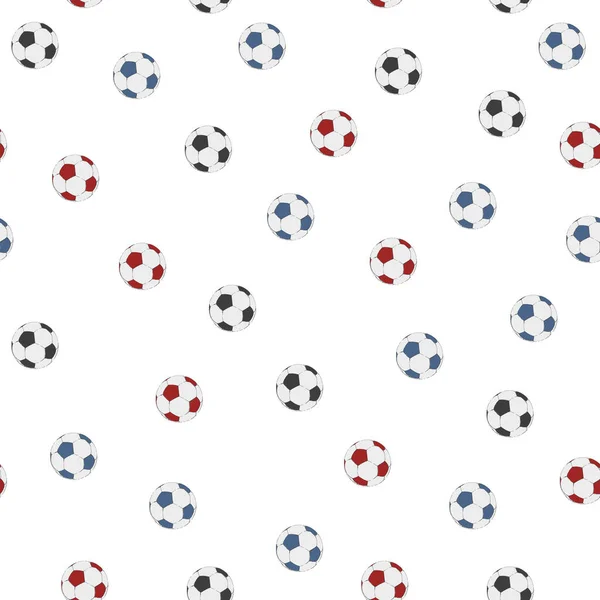 Futbol Toplarının Renkli Arka Planı Kusursuz Futbol Deseni — Stok Vektör