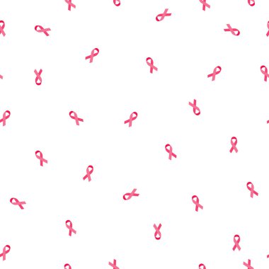 Arka plan göğüs kanseri için pembe bir kurdele sembolü. Kusursuz desen.