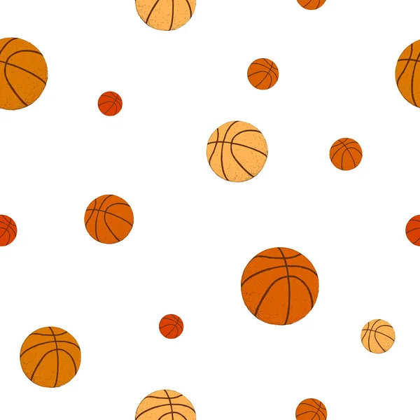 Fundo Colorido Bolas Basquete Padrão Basquete Sem Costura — Vetor de Stock