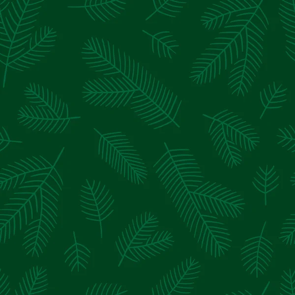 Firavun Dalları Pürüzsüz Desen Oluşturuyor Yeşil Tonlar Tasviri Noel Kartları — Stok Vektör