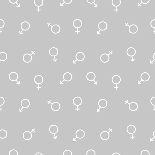Бесшовный Гендерный Знак Символ Мужчины Женщины Векторная Иллюстрация Изолированный Сером — стоковый вектор