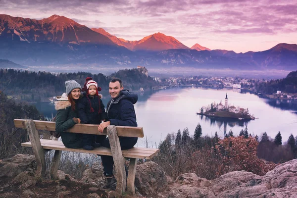 Family travel Europe. Bled Lake, Slovenia.