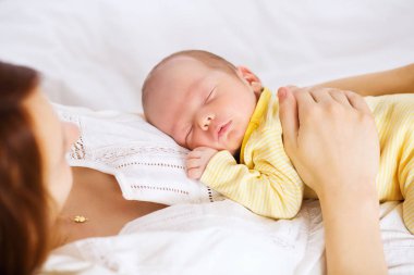 Newborn sleeping child clipart