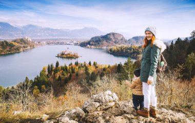 Lake Bled, Slovenya, Europe aile arıyorum seyahat 