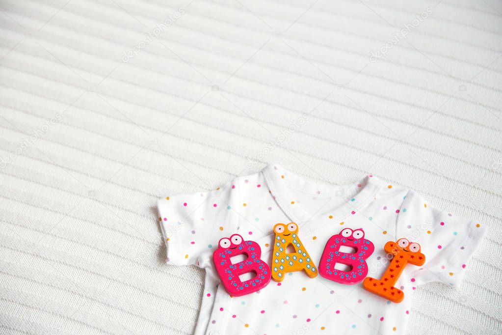 Baby clothes with toy letters - BABY