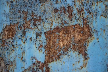 Paslı arka plan. Eski püskü. Mavi arka plan. Pas. Eski model. İlginç bir doku..