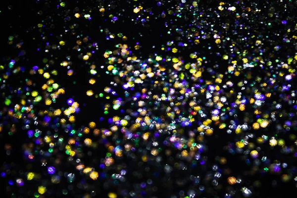 Een Kleurrijke Glitter Zwarte Achtergrond Decoratieve Kleurrijke Kringen Achtergrond — Stockfoto