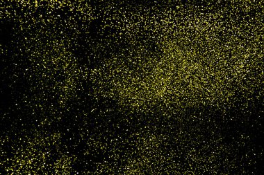 a composition with  beautiful gold glitter. Background and texture of gold glitter. Luxury gold glitter sparkle shining texture againt black background