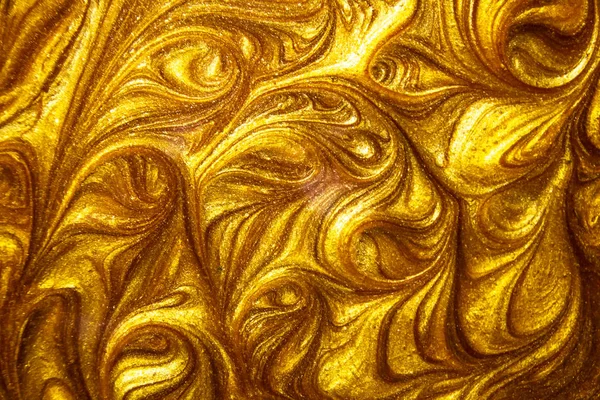 Uma Arte Pintura Dourada Abstrata Texturizada Desenho Dourado Líquido Modelo — Fotografia de Stock