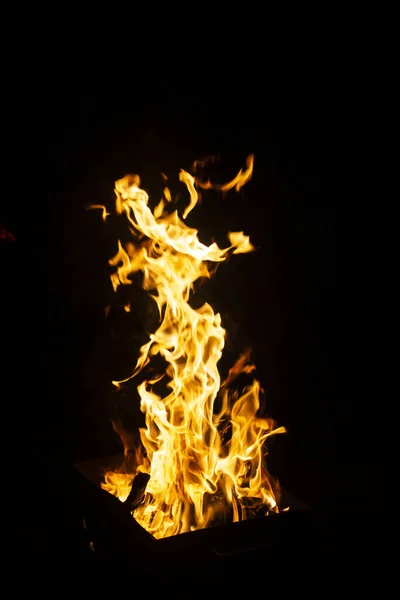 Peligro Fuego Sobre Fondo Oscuro Fondo Del Fuego Patrón Fuego — Foto de Stock