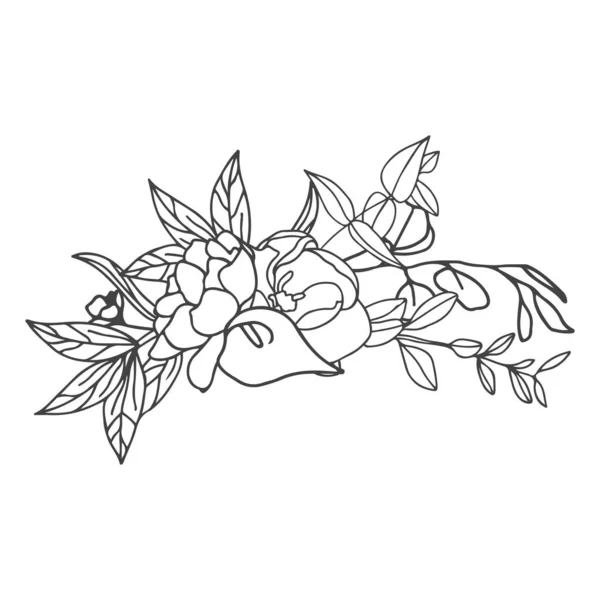 Elegantes Arrangement Schwarz Weiß Mit Weißer Füllung