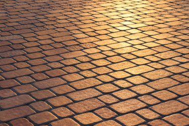 Duvarın duvarları kaldırım taşlarını yakın plan olarak kullanıyor.