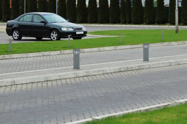 Şehirdeki yeşil çimenli güzel bir park yeri.