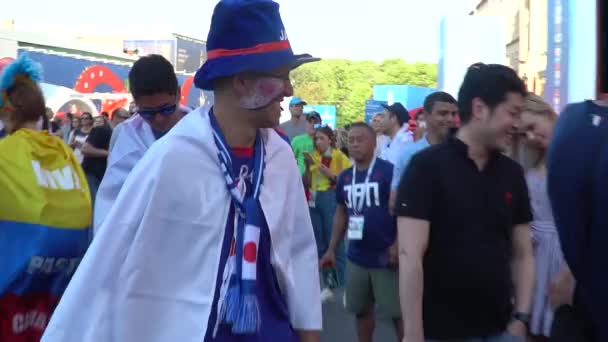 San Petersburgo Rusia Julio 2018 Aficionados Fútbol Socker Campeonato Mundial — Vídeo de stock