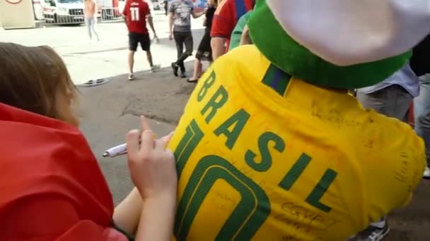Petersburg Russland Juli 2018 Fußball Socker Fans Bei Der Weltmeisterschaft — Stockvideo
