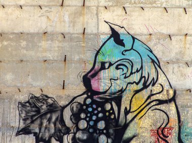 İsrail 'deki Ashkelon Marina' da çekilmiş bir grafiti resmi.